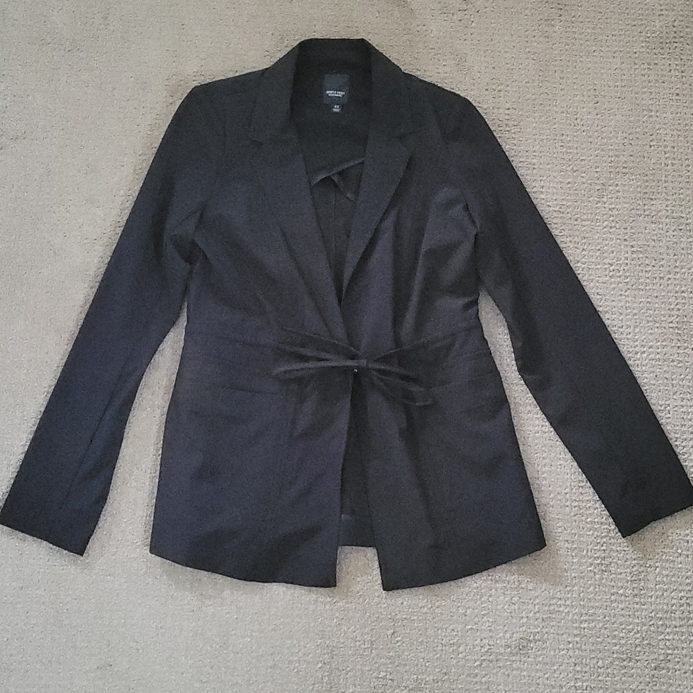 Simply Vera Vera Wang Drawstring Waist Satin Blazer - Picture 3 of 15
